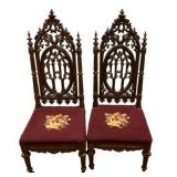 Pair of American Gothic Revival Side Chairs