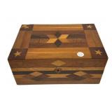 Inlaid Star Design wood box 14"