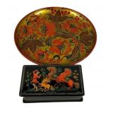 Russia USSR Lacquer Box and Russian Lacquer Plate