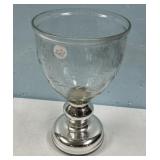 Etched Glass Vase 12"