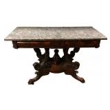 Antique Federal Style Mahogany Marble Console Tabl