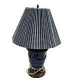 Blue Glazed Pottery Vase Lamp 23"