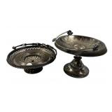 Two Meridian Silver Plate Compotes