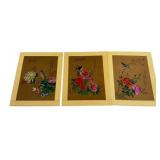 Chinese Hand Painted Birds on Scroll Paper 8" x 6