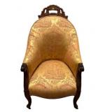 Sink Upholstered Victorian Goose Neck Arm Chair
