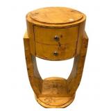 Italian Art Deco burlwood Side Table 29"h, 17"w