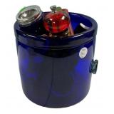 Blue Glass Jar with Utensils