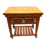 Eddingtons Lambourn beech wood kitchen trolley wit