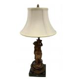 Spelter Lady Carrying Vessel Figural Table Lamp 19