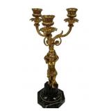 French Empire Gilt Cupid Candelabra 15"