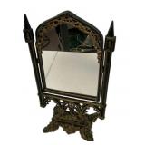 Cast Iron Gothic Rococo Stand Mirror 16"