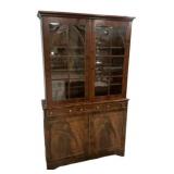 Antique Empire Mahogany China Cabinet