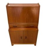 Mid Century Modern Danish Teak Secretary Desk 39"