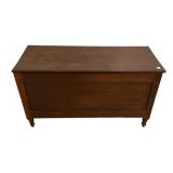 22"h., 40"w American cherry wood paneled blanket