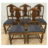 Five Jacobean Dining Chairs