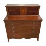 41"h., 38"w., 20"d Mahogany Tambour Door Secret