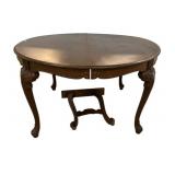 Antique Round Chippendale Dining Table 30"h., 54"