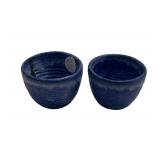 Two McCarty Blue Pottery Cups 2 1/2"