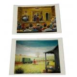 2 Small M.B. Mayfield Prints