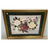 B. Sumrall Signed Rose Print 31"h, 38"W