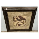26"h., 26"w Framed Bird Print