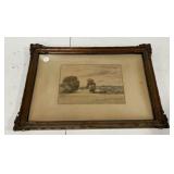 14"h., 19"w A. Warren Dow Landscape Watercolor