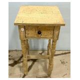 Crackle Distressed Side Table 28"h., 15"w