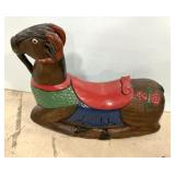 Hand Carved Rocking Goat 25"h., 32"w