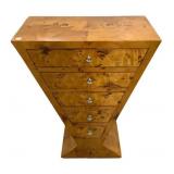 34"h., 27"w, 14"d Art Deco Style Triangular Com