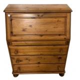 Pine Drop Front Secretary Desk 42"h., 34"w, 17"