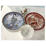 Japanese Kutani Plate, Franklin Plate and Egg