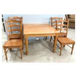 Late 20th Century Colonial Hardrock Maple Table Se