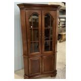 Late 20th Century Cherry Corner Cabinet 76"h.,42"