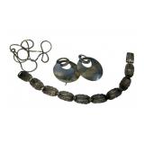 1.105 ozt Mexico Sterling Earrings, Necklace, and