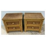 Pair of Henry Link Style wicker nightstands