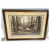Maynard Reece Signed Turkey Print 32"h., 40"w