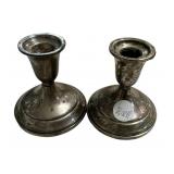 Pair of Weighted Towle Sterling Candle Holders 4"