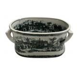 Victoria Ware Black and white Tub 8"h., 17"w