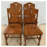 Four VTG Oak Dining Chairs