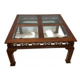 Chinese Chippendale Square Coffee Table 18"h., 35