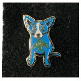Oak Tree Blue Dog Lapel/Hat Pin Marked Rodrigue 1