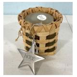 D. Hammond Hope Basket Candle 4"