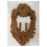 Wood Carved Mirror 15"