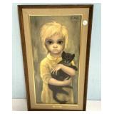 The Stray Print Walter Keane Framed 28"h., 19"w