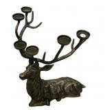 19"h., 16"w, Deer Stag Candle Stand