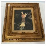 18"  16" Painting of Asian Woman On Canvas
