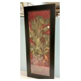 Framed Still Life Floral Artwork 41"h., 17"w
