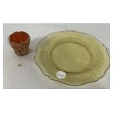 Depression Glass Plate and Toothpick Holder