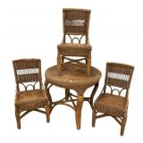 Wicker Patio Table and Chair Set