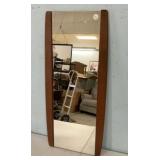 31"h., 13"w Mid Century Modern Danish Teak Mirro